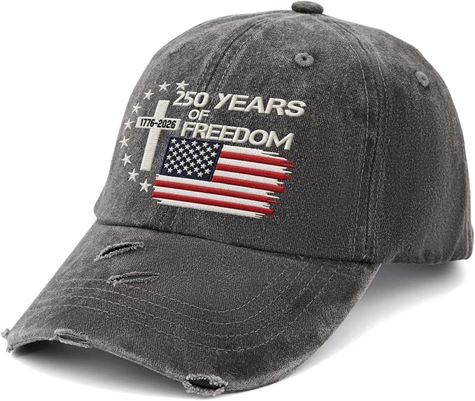 US 250th Anniversary Hat, Patriotic Embroidered Cap, 1776-2026 Freedom Celebration, 250 Years American History Gift Patriots