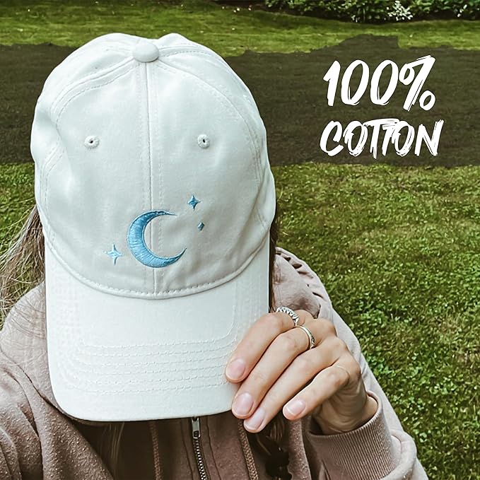 Atticus Poetry Hat, Embroidered Brushed Cotton Women’s Baseball Hat Unisex Fit, Adjustable One Size