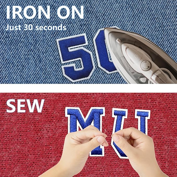 Letter and Number Iron On Patches, A-Z Alphabet and Numbers 0-9 Embroidery - Image 4