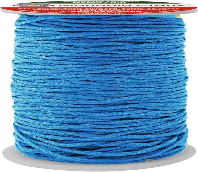 Mandala Crafts 1mm 109 Yards Deep Sky Blue Cotton Waxed Cord by MandalaCrafts