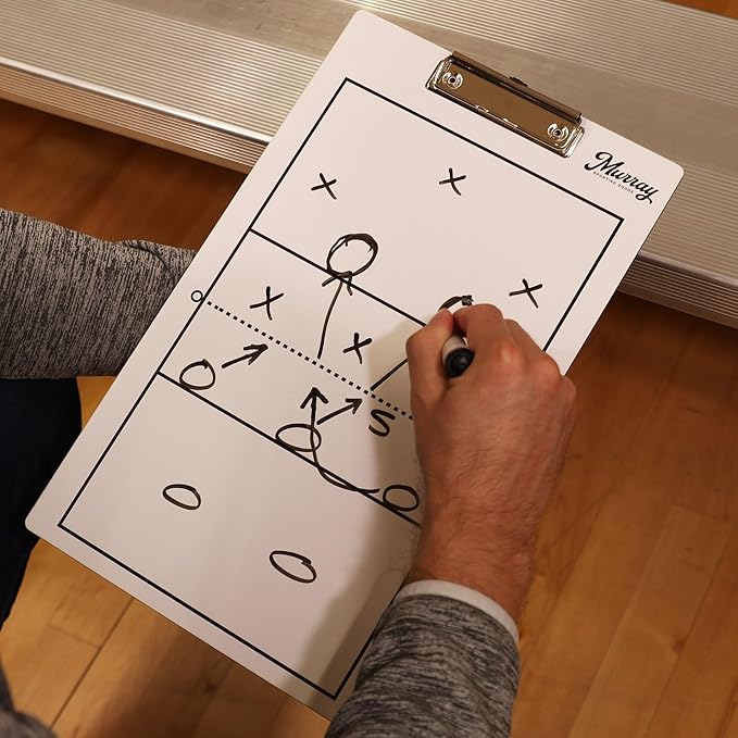 Murray Sporting Goods Dry Erase Coaches Clipboard | Double-Sided Dry Erase White Board