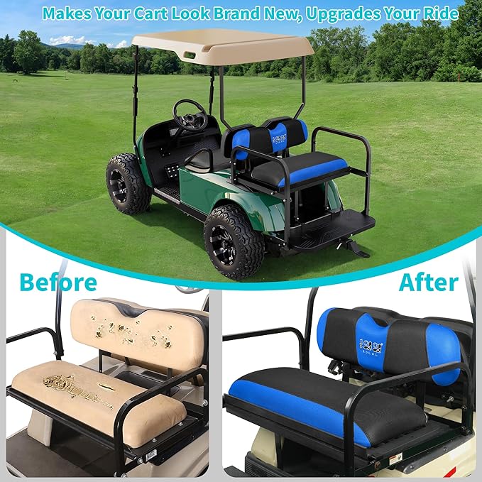 10L0L Universal Golf Cart Rear Seat Cover Dress UP Older Golf Cart Durable Breathable Material Fit Like a Glove for Yamaha EZGO and Club Car, Easy to Install