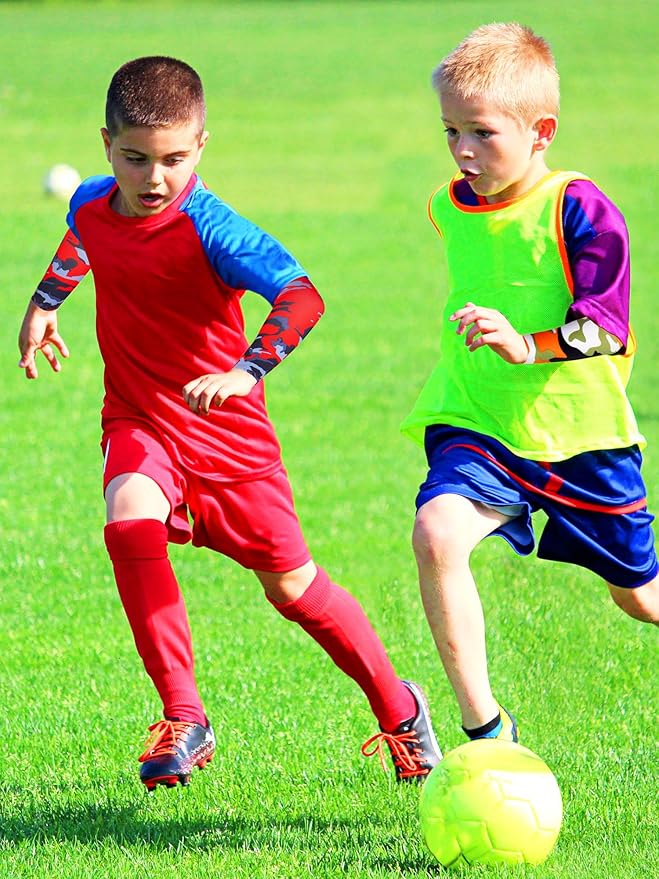 16 Pairs Sports Arm Sleeves for Kids Basketball Baseball Arm Sleeves UV Sun Protection Cooling Arm Cover Sleeve