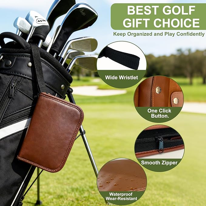 Seticek Golf Gifts for Men and Women,Golf Accessories Set with Gift Boxes, Golf Ball,Golf Tees,Brush,Multifunctional Divot Knife,Golf Ball Clamp,Rangefinder,Scorer