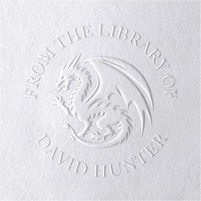 Dragon Book Embosser, Custom Round Library Book Embosser, Fantasty Fiction by FairmontGrovePaperCo