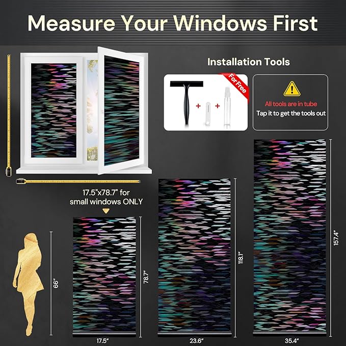 rabbitgoo Window Privacy Film, Total Blackout Window Film, Stained Glass Heat - Image 8