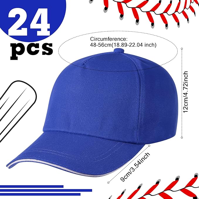 Shyyween Kids Baseball Caps Youth Adjustable Plain Baseball Hats Cotton Blank Hats Bulk for Girls Boys Sport Team