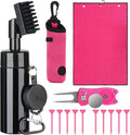 Golf Club Cleaning Kit,Golf Accessories,Golf Cleaning Kit with Golf Club Cleaner Water Brush,Towel,Divot Repair Tool,Groove Sharpener,Golf Ball Alignment Complete Golf Kit