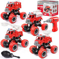 LUDILO 4PCS Fire Truck Toys for 3 4 5 Year Old Boy Birthday Gifts DIY Assembly by LUDILO