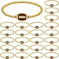Tondiamo 24 Pcs Cheer Baseball Softball Soccer Basketball Football Tennis Bracelets Gifts Bulk Beaded Stretch Bracelets Charm Gifts Sport Jewelry Party Favors Supplies