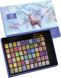 Mini Shimmer Watercolor Paint Set, 60 Colors Glitter Metallic Watercolour by GlisDyck