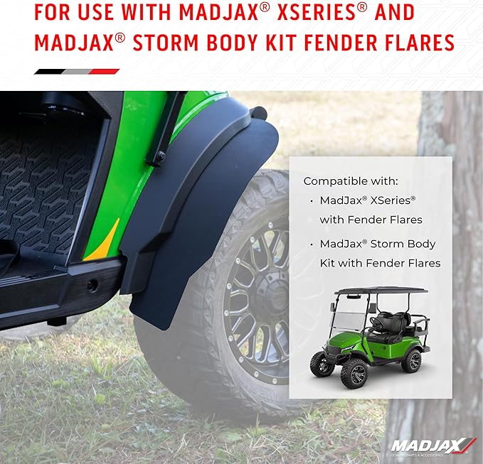 MADJAX Front Fender Flare Extensions for Storm Body Kit XSeries Golf Cart Models