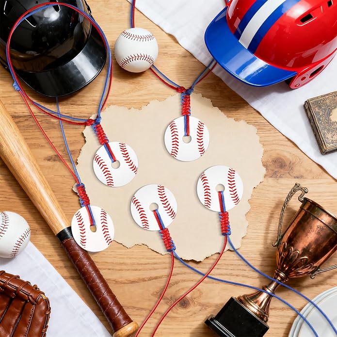 Baseball Pendant Necklace, Adjustable Baseball Game Day Drip Necklace for Men Women Fan Lovers Coach Team