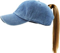 Classic Plain Ponytail Messy High Bun Headwear Adjustable Cotton Trucker Mesh Glitter Hat Baseball Cap