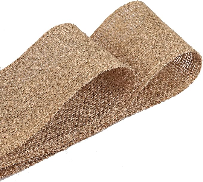 KINJOEK 5 Inch Wide 11 Yards Burlap Ribbon, Natural Jute Fabric Ribbon Crafts - Image 4