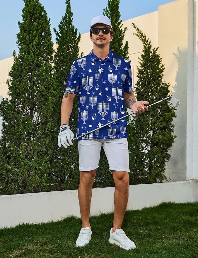 Mens Golf Shirts Golf Polo Shirts for Men Short Sleeve Polo Shirts Golf Gifts