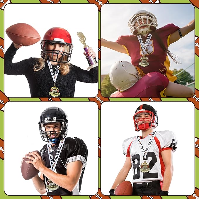 Ecation Medals with Neck Ribbons Soccer Awards Medals Baseball Team Awards Softball T-Ball Flag Football Trophy for Kids Sports Competitions Celebration Gift