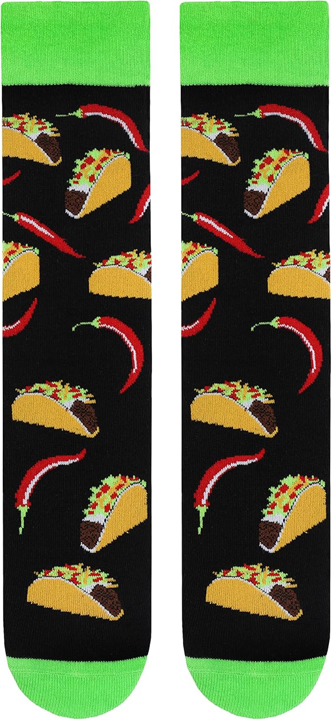 Cavertin Men's Funny Socks Hunting Fishing Football Baseball Gaming Golf Taco Pizza Bacon Christmas Gift for Men