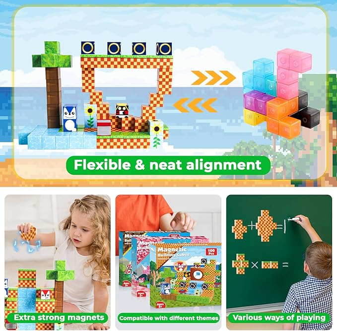 Magnetic Blocks, STEM Building Game Montessori Sensory Toys - Image 5