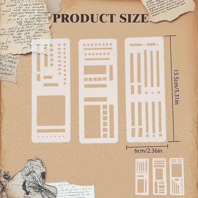 9 Pack Handmade Flexible Planner Stencils, Reusable Templates - Image 7
