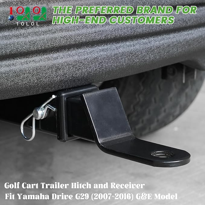 10L0L Golf Cart Rear Chassis Trailer Hitch and Receiver for Yamaha G29 Drive (2007-2016) G&E Golf Cart Model