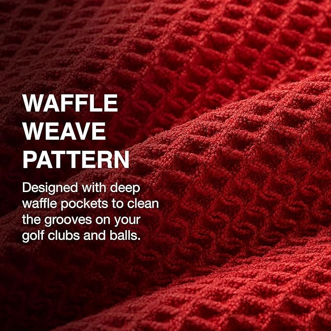 Ghost Golf Magnetic Towel (Caddie) - Premium Ultra-Absorbent Microfiber Golf Towel with Magnet for Golf Carts or Clubs - 18" x 40" Golfing Gear - Waffle Weave Pattern (Grey)