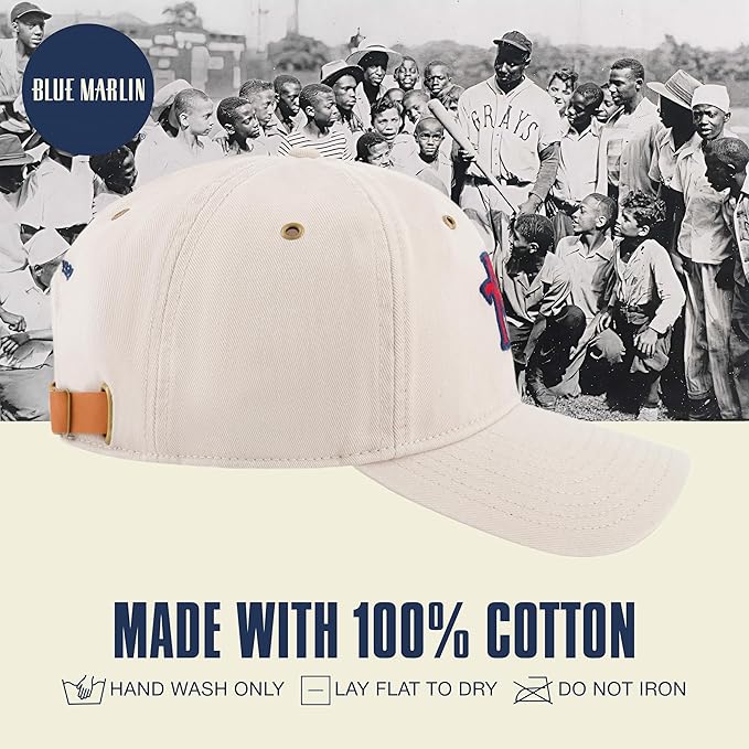 Blue Marlin Dad Hat, Adult Cotton Baseball Cap with Curved Brim, One Size.