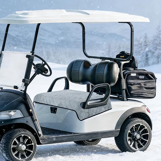 Golf Cart Seat Covers,Golf Cart Seat Towel Blanket,Soft Plush Golf Cart Seat Cover Fits for EZGO, Club Car, Yamaha and More,Golf Cart Accessories,Golf Gifts for Men（Gary）