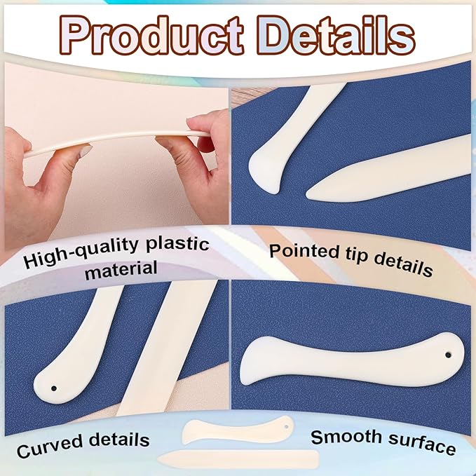20 PCS Bone Folder Tool, Plastic Bone Folder Crafts Scoring Folding Creasing - Image 3