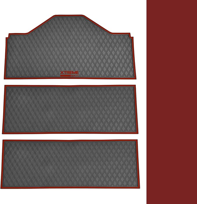 Xtreme MATS Evolution D5 Golf Cart Floor Mat Set - Rubber Double Diamond Design - Fits DMAX, D5, 2+2, 4F, 6F, Including Evolution Maverick and Ranger Trims