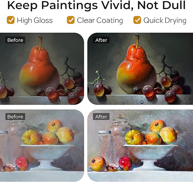 Nicpro Gloss Varnish for Acrylic Painting 4oz, Non-Yellowing, Anti-Crazing - Image 3