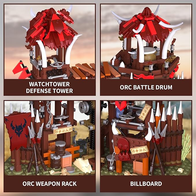 BNG Bonfire Gate Building Set for Adult, Orc Fortress Gate Building Block - Image 4