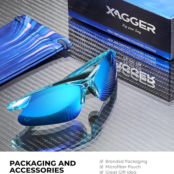 Xagger Kids Youth Polarized Sports Sunglasses for Boys Girls Baseball Softball Glasses TR90 Frame