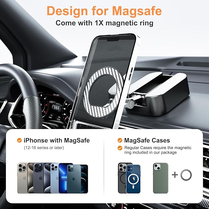 Alloy Magnetic Golf Cart Phone Holder for MagSafe iPhone,Unique Golf Gifts for Men Golfers Dad Father Husband,360° Foldable Rotation Phone Mount Portable Golf Accessories Mini Gym Phone Holder