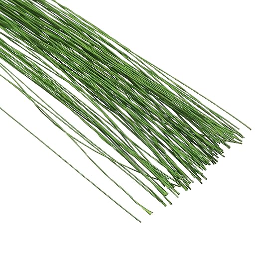 PATIKIL 28 Gauge 16" Floral Stem Wire, Light Green - Image 4