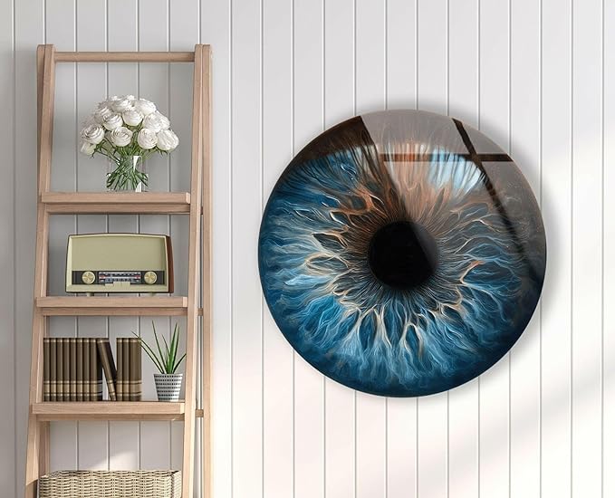 My Photostation.com 20'' Diameter Eye Round Blue Glass Wall Art Tempered Glass - Image 8