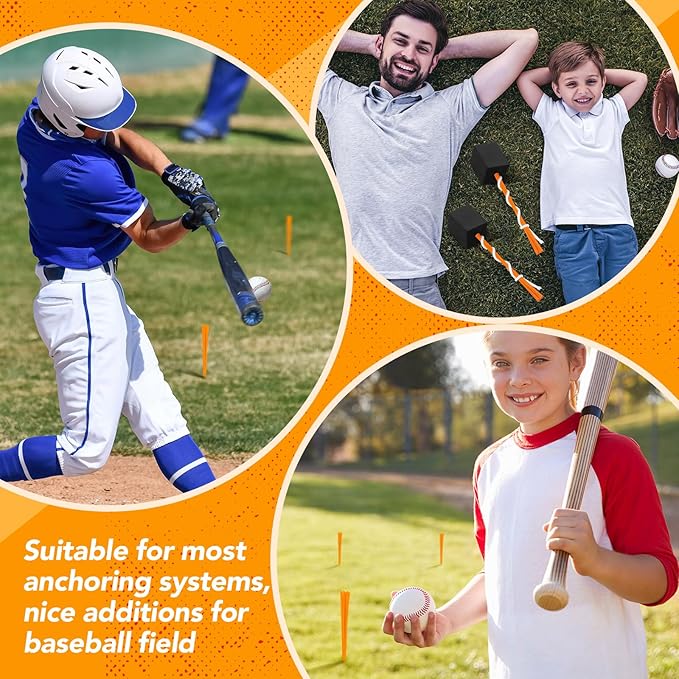 Shappy 12 Pieces Baseball Base Plugs with Tassel Heavy Duty Anchor Plugs for Baseball Field and Softball Accessories