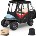 10L0L 4-Passengers Golf Cart Enclosure for Club Car Precedent 57" Short Roof, 600D Waterproof Clear Rain Cover with Security Side Mirror Openings, All Weather Waterproof Snowproof Driving Covers