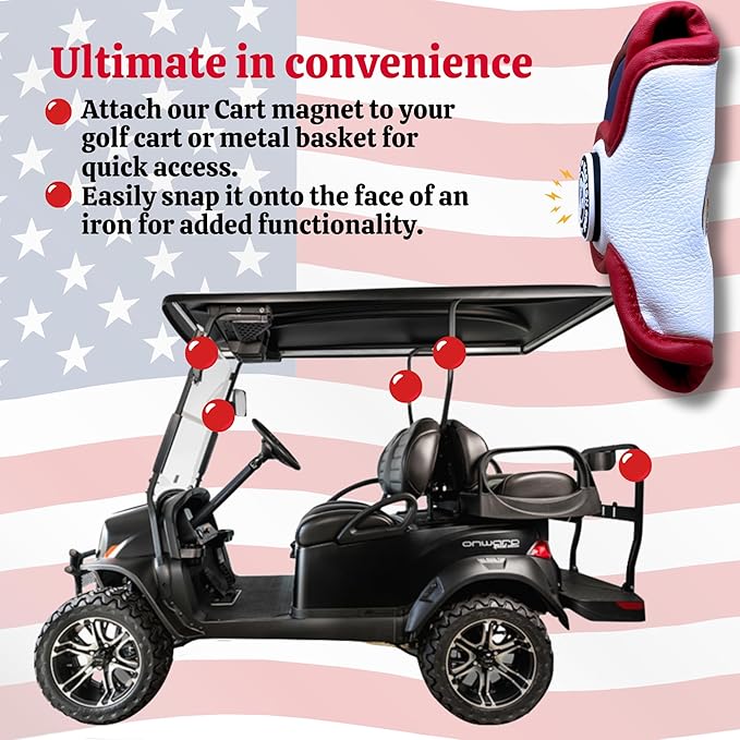 The Original USA Funny Golf Head Covers Trump Bad Shot Driver Fairway Wood Putter Headcover with Madson Golf Cart Magnet for securing Golf Head Cover, Donald Trump Merchandise, Dad Gifts for Birthday