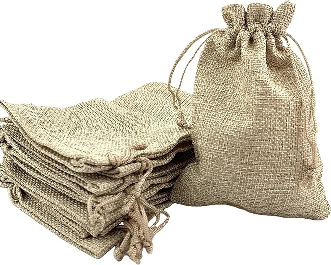 Palmhomee Pack of 25 Burlap Gift Bags - Image 2