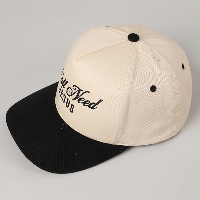 MIRMARU Two-Tone Vintage Canvas Trucker Hats for Men & Women, Adjustable Size Baseball Caps with Trendy Embroidered Design