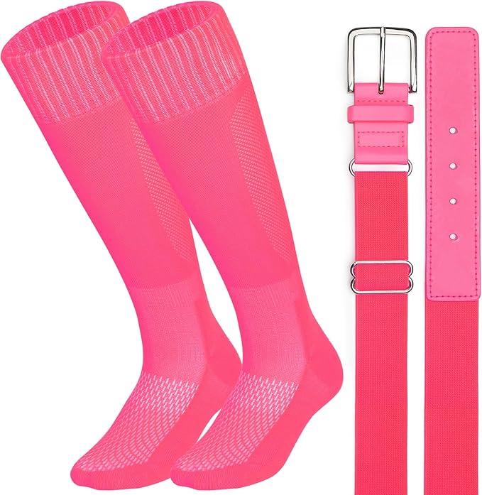 Baseball Socks and Belt Combo for Youth Adult Softball Sock Belt for Boys and Girls
