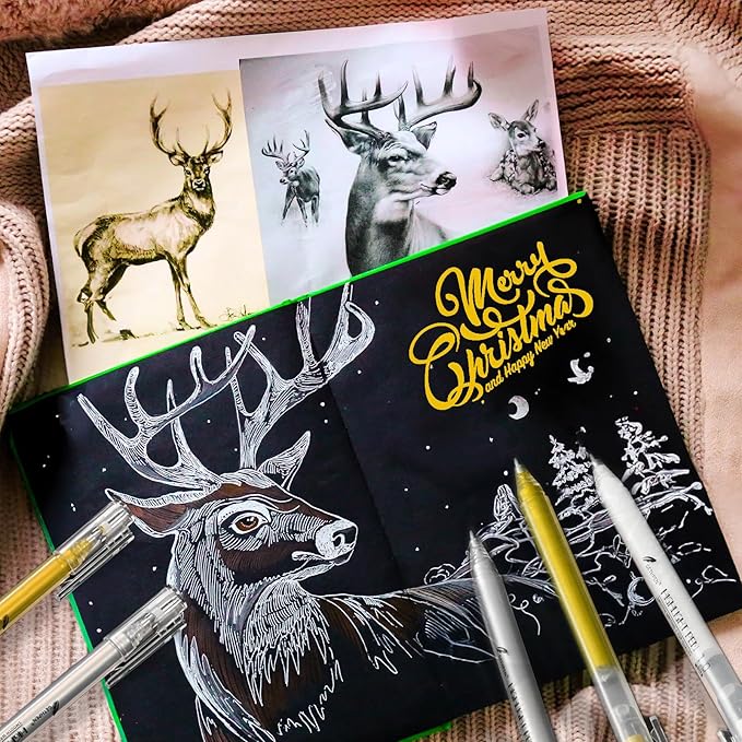3 Colors Gel Pen Set – White, Bullet Journaling & Holiday Crafts – Opaque - Image 6