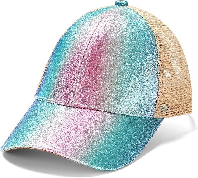 Criss Cross Hat Washed Distressed Baseball Cap Ponytail Hat High Messy Bun Ponycap for Women