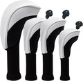 Golf Club Head Covers for Woods 3/4/5/6 Pieces Long Neck Mesh Sports Golf Club Headcovers Set with Interchangeable No. Tags 3 4 5 6 7 X Golf Accessories for Men Women