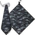 Ghost Golf Magnetic Towel (Greenside) - Premium Ultra-Absorbent Microfiber Golf Towel with Magnet for Golf Carts or Clubs - 18" x 18" Golfing Gear - Waffle Weave Pattern (Black Camo)