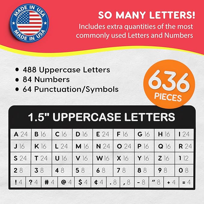 FreshCut Crafts 636 Pcs 1.5 in. Bright Bulletin Board Letters & Numbers - Image 4