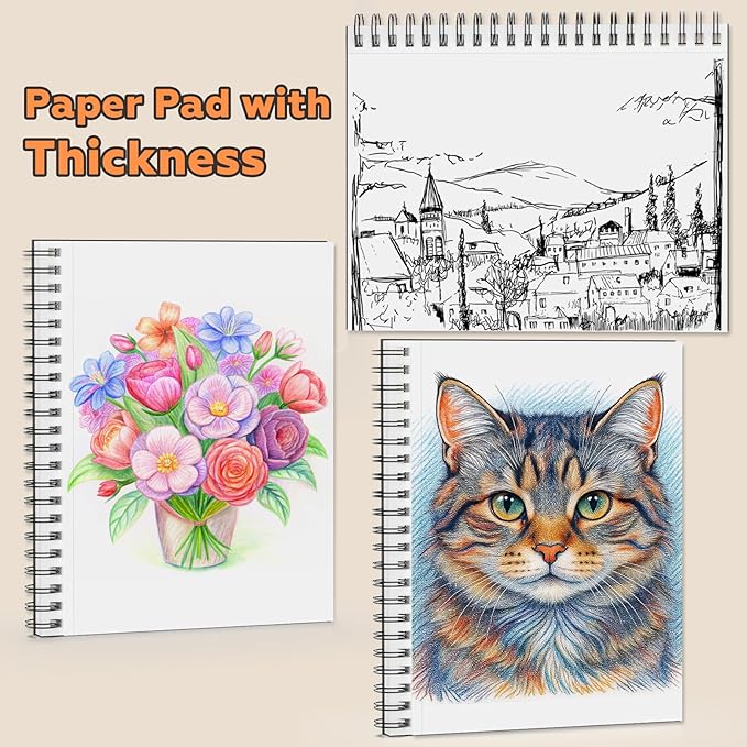 2PACK 5.5x8.5 and 1Pack 9 x 11 inches Hardcover Sketch Book，3 Pack - Image 9