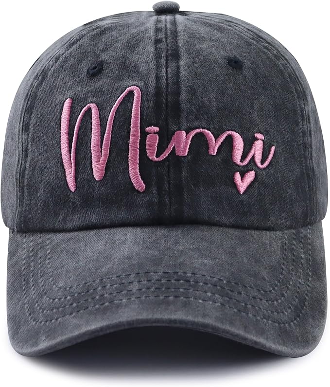 Gigi Mimi Hats for Women, Adjustable Cotton Embroidered Grandma Baseball Cap
