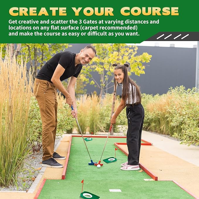 Sotiff Golf Putting Practice Cup Hole Training Aids Golf Accessories Training Putters with Plastic Flag for Adult Office Garage Yard Indoor Outdoor Practice